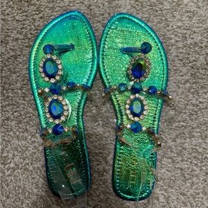 Brand new rhinestone bejeweled sandals